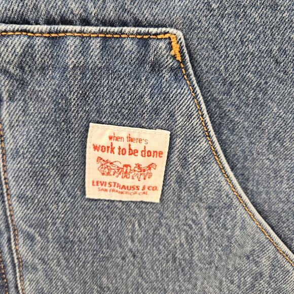 LEVI'S WORKWEAR MEN'S SMALL SANSOME VEST MEDIUM WASH DENIM VEST NWT - Picture 4 of 6